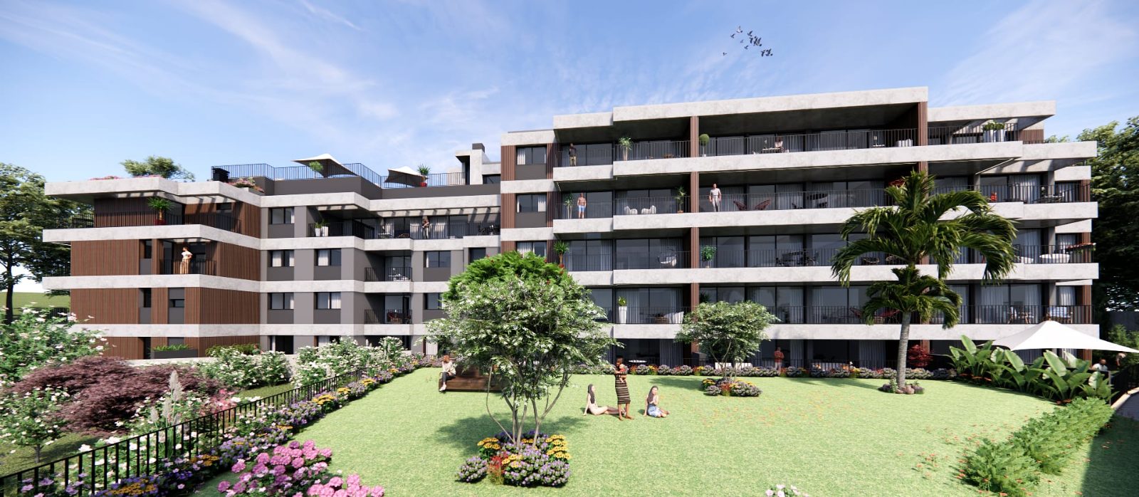 Developer's render: Apartment building exterior in Machico