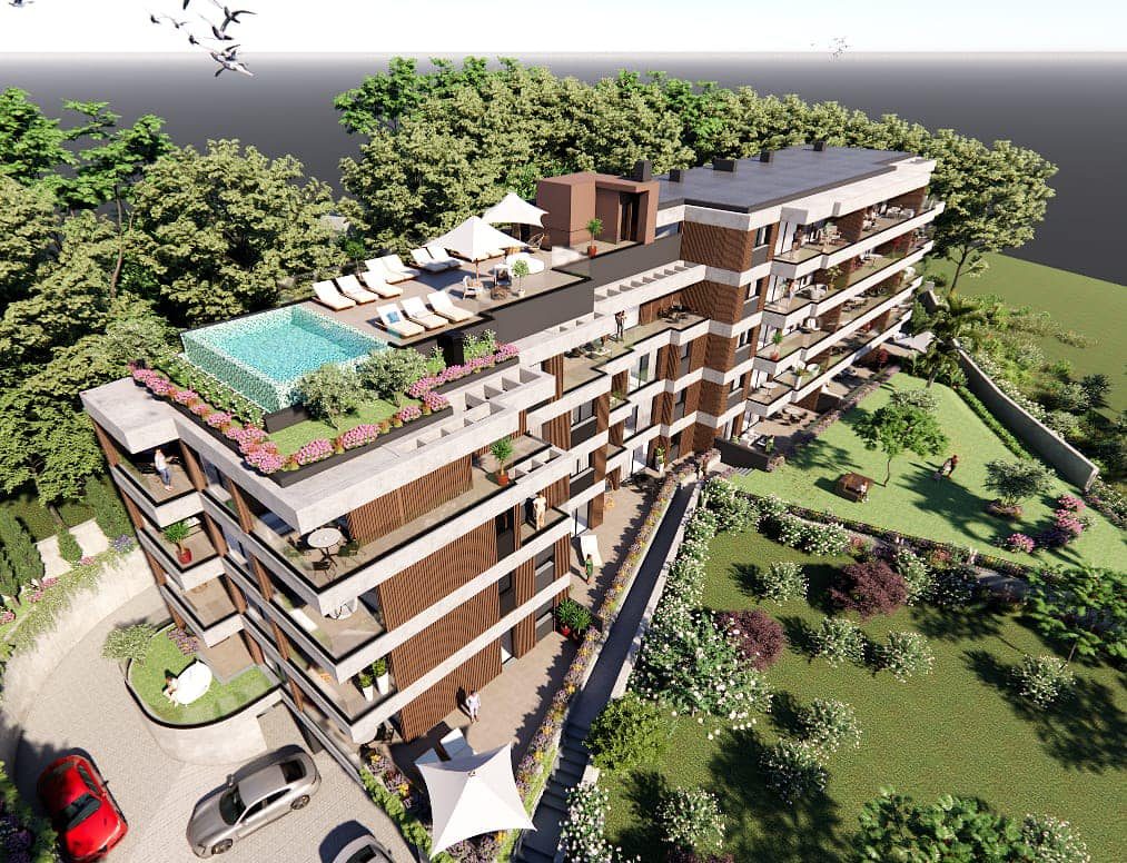 Developer's render: Living area of the T3 apartment